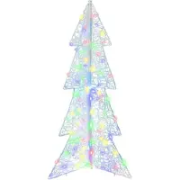 vidaXL Kerstboom 100 LED's Multikleur 120 cm Acryl