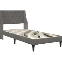 vidaXL Bedframe met matras Donkergrijs 90 x 200 cm fluweel