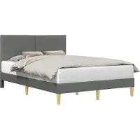 vidaXL Bedframe met hoofdeinde Donkergrijs 120 x 190 cm Stof