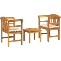 vidaXL Tuinrozen loungeset 3 st Massief Acacia Hout