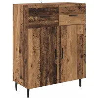 vidaXL Highboard 2 st Oud Hout 69,5 x 34 x 180 cm Bewerkt hout