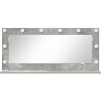 vidaXL Make-up Spiegel Rechthoekig Beton Grijs 100 x 45 x 18 cm