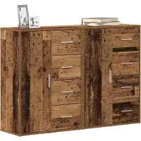 vidaXL Dressoir 2 st Oudhout 60 x 31 x 84 cm Bewerkt hout