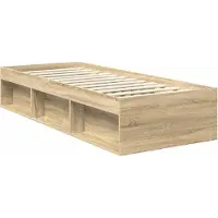 vidaXL Bedframe met lade Sonoma Eik 75 x 190 cm Massief grenenhout
