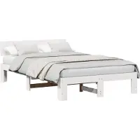 vidaXL Bedframe met hoofdeinde Wit 140 x 190 cm Massief grenenhout