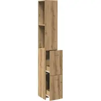 vidaXL Badkamerkast 25x25x170 cm bewerkt hout artisanaal eikenkleurig
