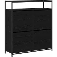 vidaXL Schoenenkast Zwart Eiken 100 x 34 x 112 cm Bewerkt hout