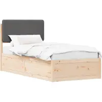 vidaXL Bedframe met gestoffeerd hoofdeinde, donkergrijs, 80 x 200 cm