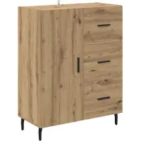 vidaXL Highboard 2 st Artisan Eiken 69,5 x 34 x 180 cm Bewerkt hout