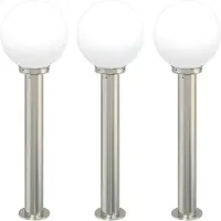 vidaXL Bolderverlichting 3 stuks 80 cm RVS IP44