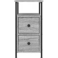 vidaXL Nachtkastje 30x60x60 cm bewerkt hout grijs sonoma eikenkleurig