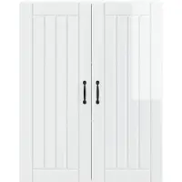 vidaXL Wandkast LUCCA, hoogglans wit, 80 x 31 x 100 cm, houtvezel