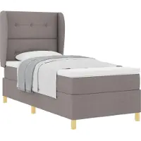 vidaXL Boxspringbed met hoofdeinde, taupe, 200 x 90 cm, stof