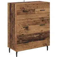 vidaXL Highboard 2 st Oud Hout 69,5 x 34 x 180 cm Bewerkt hout