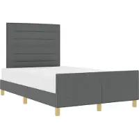 vidaXL Bedframe met hoofdeinde Donkergrijs 160 x 200 cm Stof