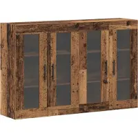 vidaXL Wandkasten 2 st Oud hout 69,5 x 34 x 90 cm Bewerkt hout