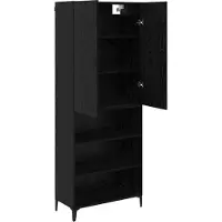 vidaXL Highboard Zwart Eiken 69,5 x 34 x 180 cm Bewerkt hout