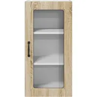 vidaXL Wandkast met glazen deuren, model LUCCA, Sonoma-eikenhout, 40 x 31 x 80 cm