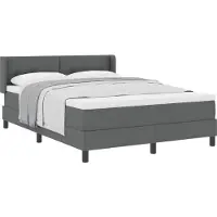 vidaXL Boxspring bed met hoofdeinde Donkergrijs 200 x 140 cm Stof