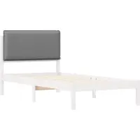 vidaXL Bedframe met gestoffeerd hoofdeinde, lichtgrijs, 90 x 190 cm
