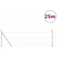 vidaXL Euro-hek met betonnen voetstuk 25 x 0,4 m Gegalvaniseerd staal
