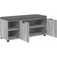 vidaXL Hallenbank met kussen met plank Grijze Sonoma 100 x 38 x 46 cm
