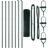 vidaXL Euro-hek met grondbevestiging 10 x 1,2 m PVC-Coated Staal Groen