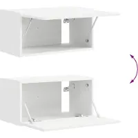 vidaXL TV Wandkast 2 st Wit Bewerkt hout
