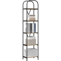 vidaXL Boekenplank 5-laags 40 x 30 x 183 cm Bewerkt hout Artisan Eiken