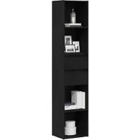 vidaXL Boekenkast 4-laags 36 x 30 x 171 cm Bewerkt hout Zwart Eiken