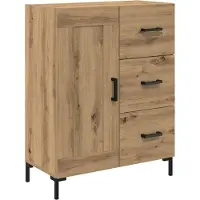 vidaXL Hoge kast Artisan Eiken 69,5 x 34 x 180 cm Bewerkt hout