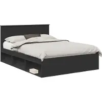 vidaXL Bedframe met hoofdeinde Zwart 160 x 200 cm Bewerkt hout