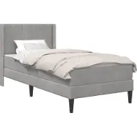vidaXL Bedframe met matras Lichtgrijs 90 x 200 cm Fluweel