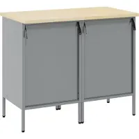 vidaXL Werk Cabinet met lade 2 pcs Rood en Grijs 100 x 55 x 85 cm