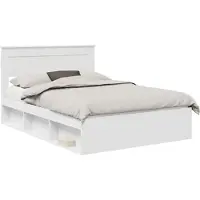 vidaXL Bedframe met hoofdeinde Wit 140 x 200 cm Massief grenenhout