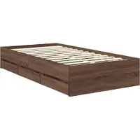 vidaXL Bedframe met lade Bruin Eiken 100 x 200 cm Ingenieurshout