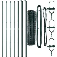 vidaXL Euro-hek met grondbevestiging 10 x 1,4 m PVC-Coated Staal Groen