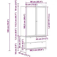 vidaXL Creatieve opbergoplossing voor kinderen, ROROS, wit, 90 x 45 x 180 cm