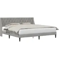 vidaXL Bedframe met hoofdeinde Lichtgrijs 180 x 200 cm Fluweel