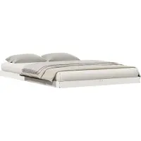 vidaXL Vloerbedframe Wit 160 x 220 cm Massief grenenhout