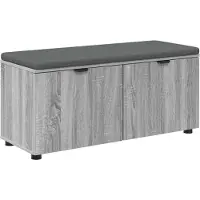 vidaXL Hallenbank met kussen met plank Grijze Sonoma 100 x 38 x 46 cm