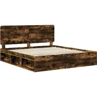 vidaXL Bedframe Rook Eiken 180 x 200 cm Massief grenenhout