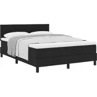 vidaXL Boxspring bed met hoofdeinde Zwart 140 x 190 cm Stof