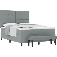 vidaXL Boxspringbed met hoofdeinde, lichtgrijs, 140 x 190 cm, gestoffeerd