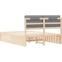 vidaXL Bedframe met Gevoerde Hoofdbord Lichtgrijs 150 x 200 cm