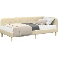 vidaXL Hoek Bed Frame Crème 90 x 190 cm Stof