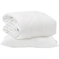 vidaXL All-Season Deken met kussen 2 st Wit Microvezel