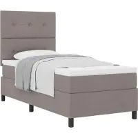 vidaXL Boxspring bed met hoofdeinde Taupe 90 x 190 cm Stof