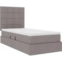 vidaXL Opslag bed met matras met hoofdeinde Taupe 90 x 190 cm Stof