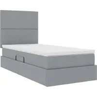 vidaXL LED opbergbed met matras Lichtgrijs 90 x 200 cm Stof